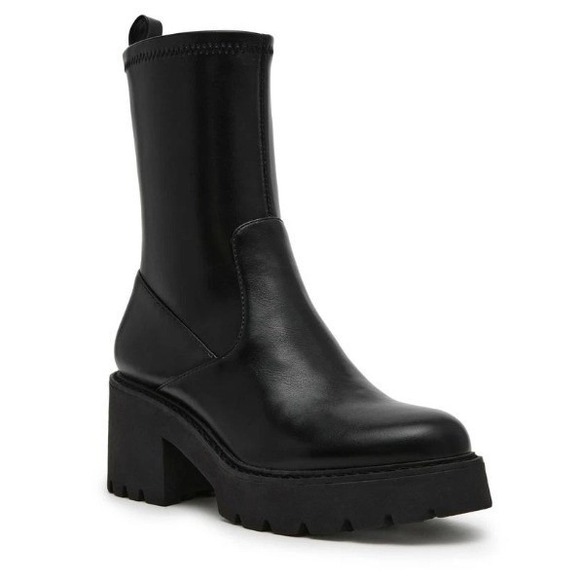 DV Dolce Vita Tale Black Platform Lug Heel Ankle Bootie Women's Size 12 NEW - Picture 1 of 8